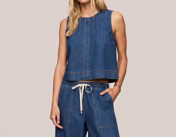 Z SUPPLY Tops - NEW Z SUPPLY sun seeker denim tank in deep water